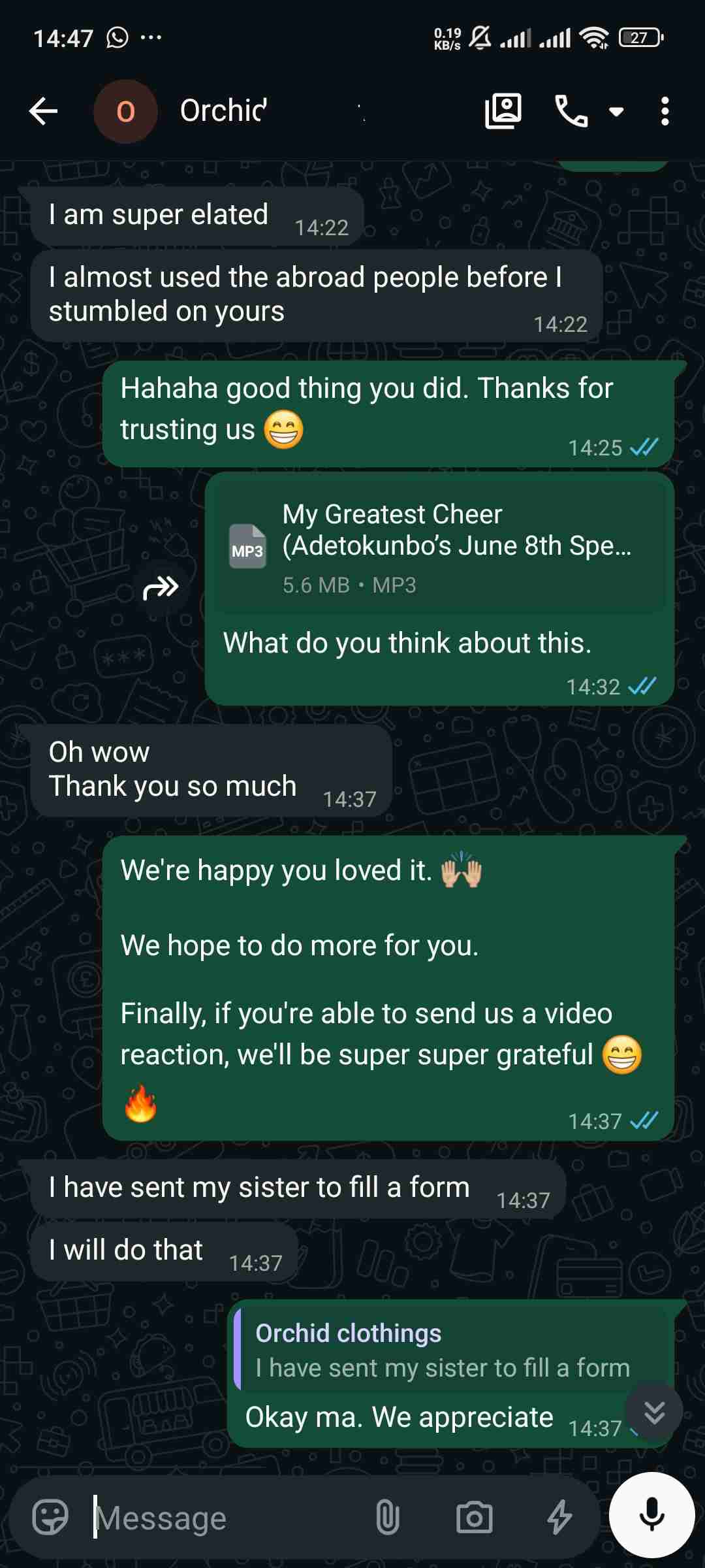Customer review